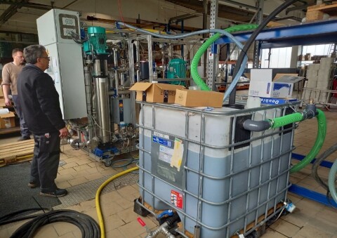 Pilotanlage bei 3-stündigen Versuch zur Filtration von 1000 l Quelle: E.S.C.H. Pilotanlage bei 3-stündigen Versuch zur Filtration von 1000 l Quelle: E.S.C.H.
